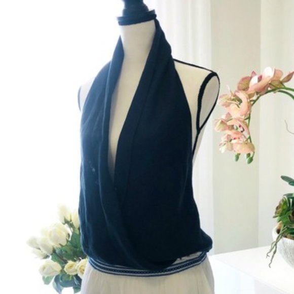 Amazing- Pur Coton Navy Blue Halter Top, Size 2 (xs) - Picture 5 of 5